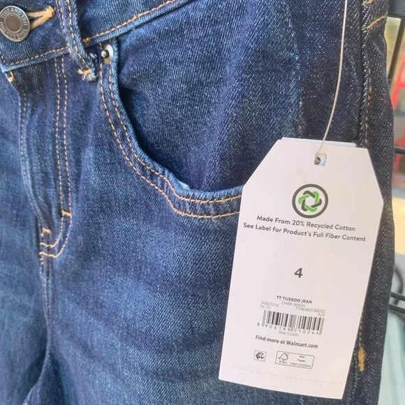 👖🌼2 for $45🌼👖 NWT Classic Relaxed fit Straight Leg Tuxedo Jeans in Dark Blue - Picture 8 of 10